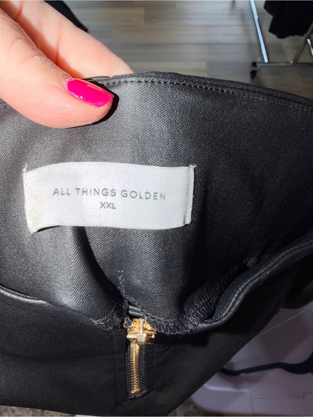 All Things Golden, Black High-Rise Faux-Leather Leggings, XXL - Picture 13 of 13